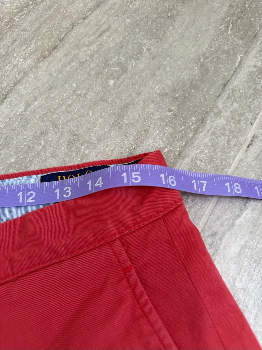 Polo Ralph Lauren Classic Fit Chino Shorts Mens 31 Red Coral Stretch Cotton - Picture 9 of 11